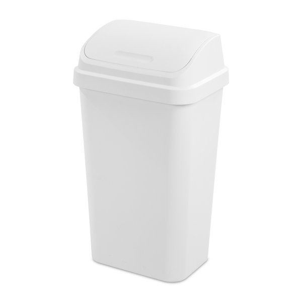 Sterilite 13 Gal Swing Top Lidded Wastebasket Kitchen Trash ...