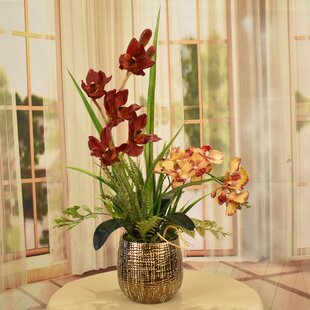 silk flower floral arrangements 28" Cymbidium orchid stem 