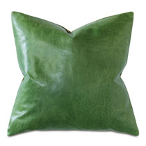 green leather pillows