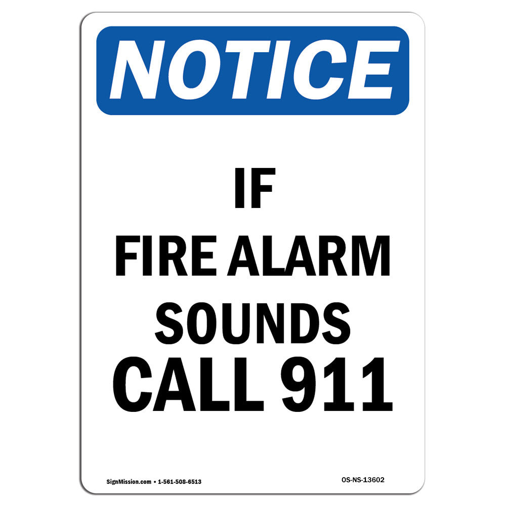 SignMission If Fire Alarm Sounds Call 911 Sign Wayfair