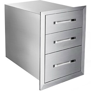 Details about   Outdoor Kitchen Drawer Cabinet Stainless Steel Barbecue Island Drawer Three Draw 