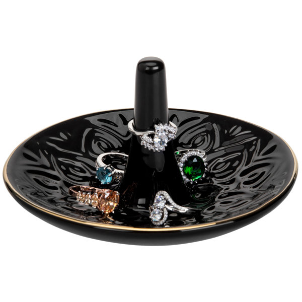 Metal Jewelry Dish Trinket Dish Vanity Tray for Dresser Christmas Birthday Wedding Gifts Leaf Shaped Ring Holder Jewelry Organizer 