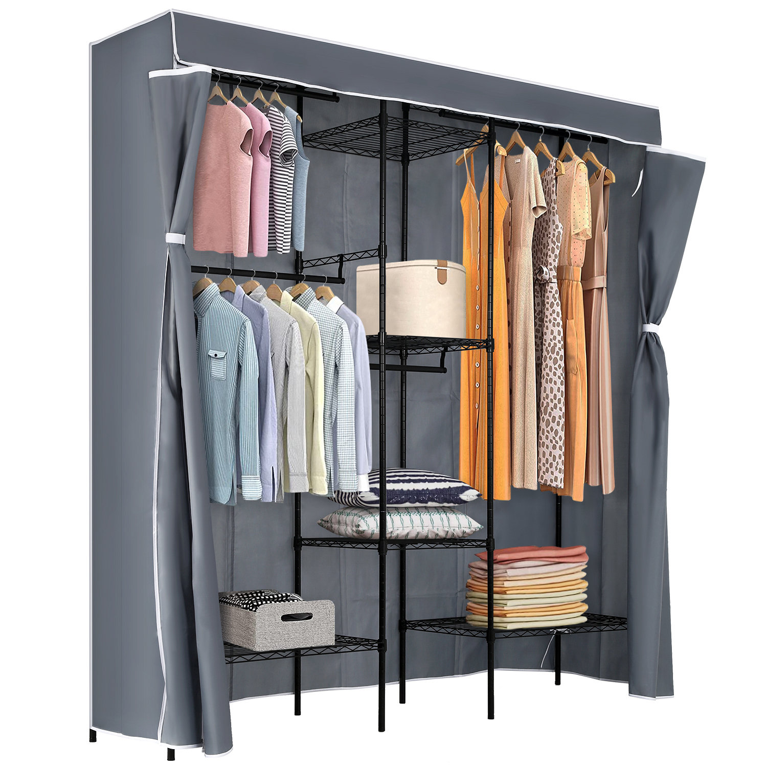 Rebrilliant Koco 74.4" W Garment Rack Wayfair
