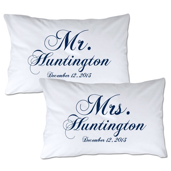 3D Mrs Mr Pillowcase Polyester Pillow Cover Couple Love Pillow Shams Set White 