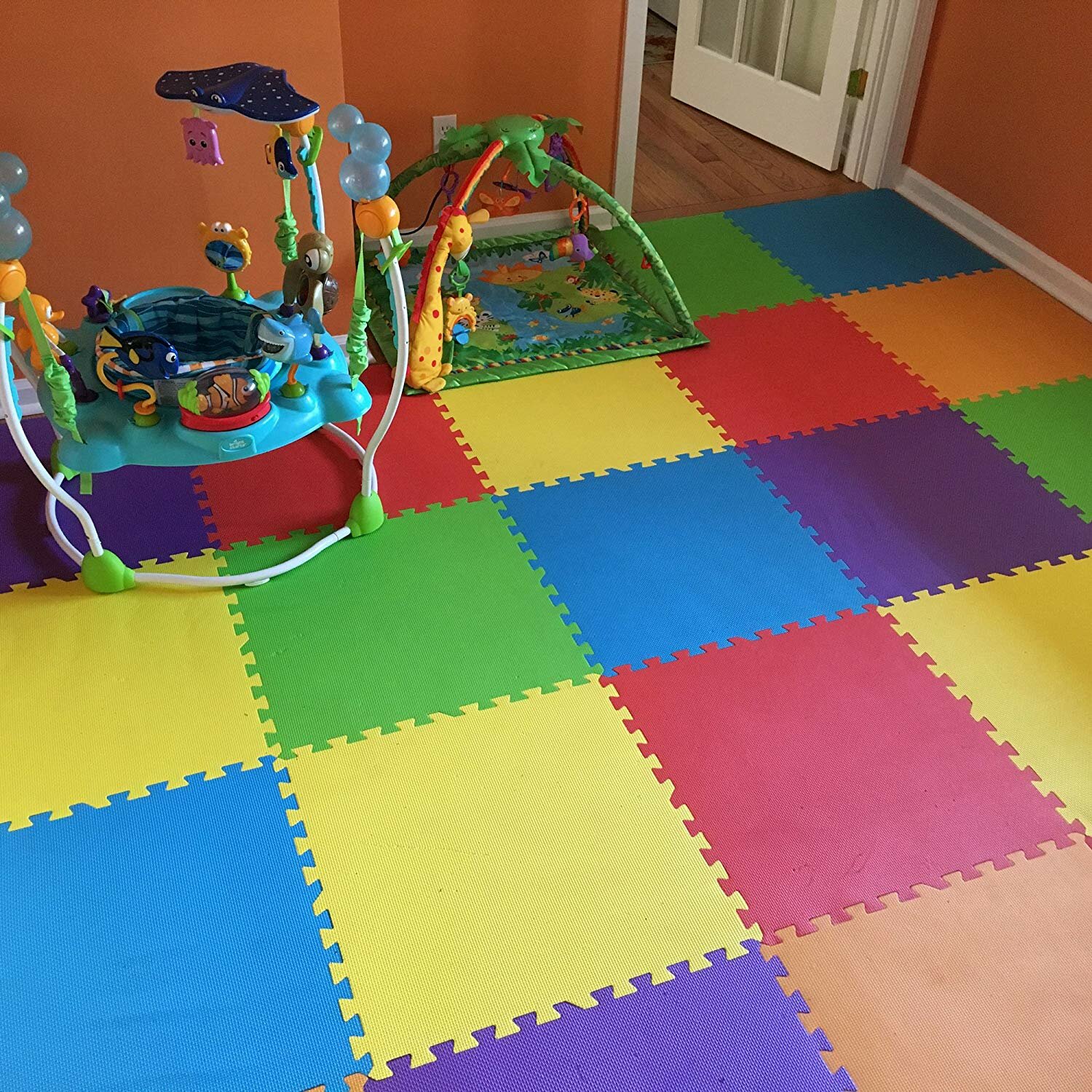 Play Mat Soft Non Toxic Extra Thick Foam Interlocking Floor Tiles for Playroom 