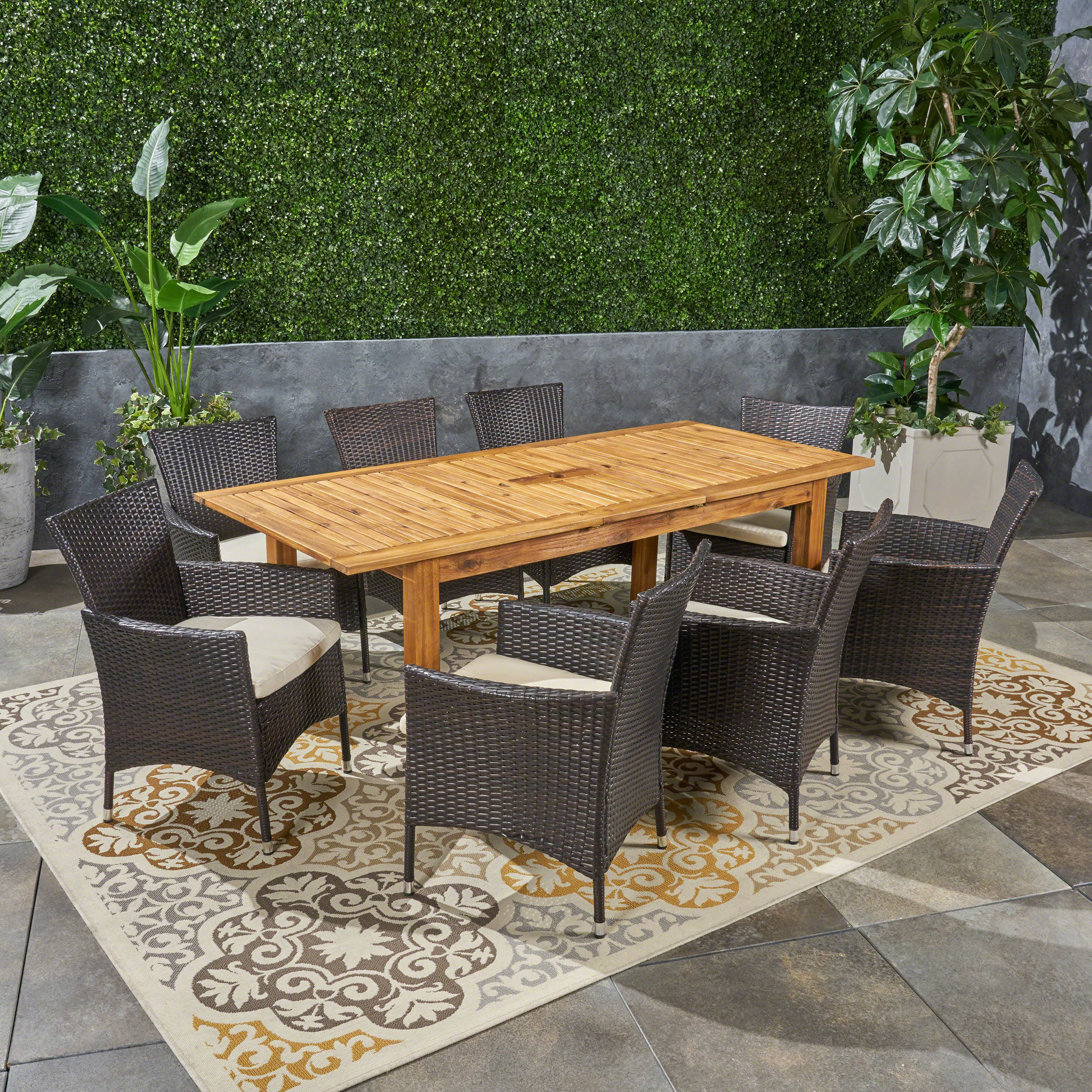 Brayden Studio® Rectangular 8 - Person Outdoor Dining Set & Reviews ...