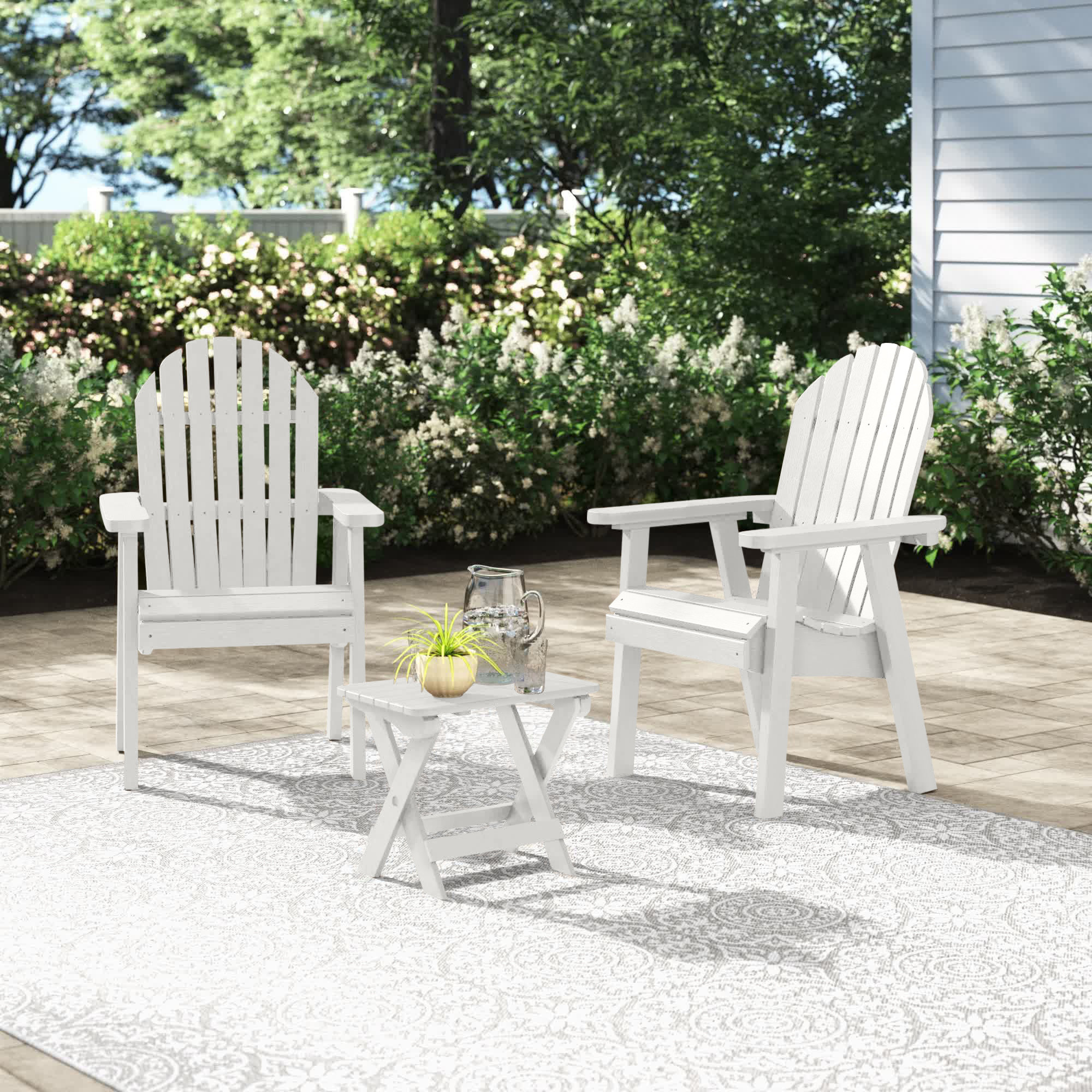 Sol 72 Outdoor™ Plastic Adirondack Chair with Table Wayfair
