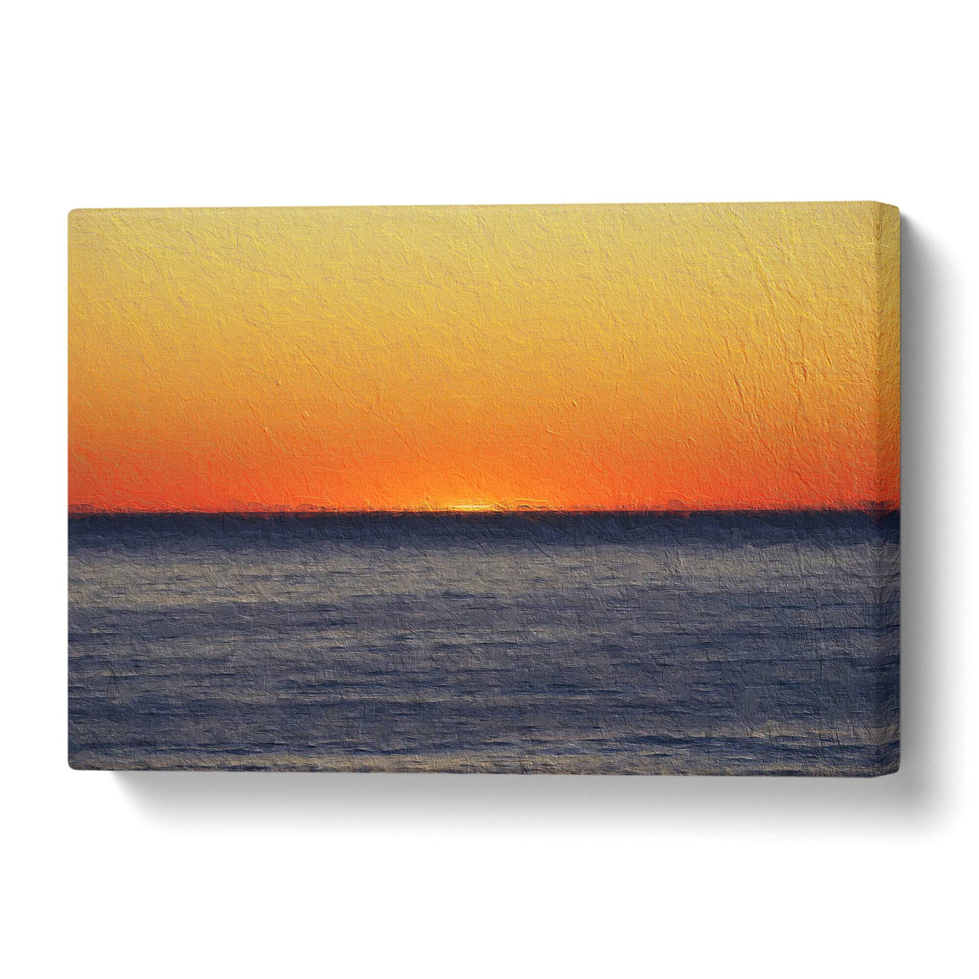 Glas Glasbild Sonnenuntergang am See Panorama orange ESG SICHERHEITSGLAS Deko 