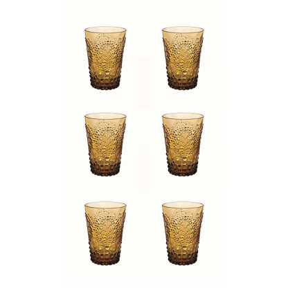 Lexington Rocks Stemless Juice Glasses 6.5 Oz 6 Modern Clear Glassware Set of 