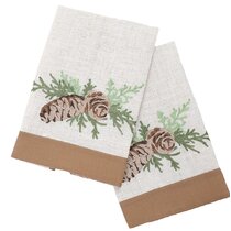 ANGEL BEAUTY SET OF 2 BATH HAND TOWELS EMBROIDERED BY LAURA 