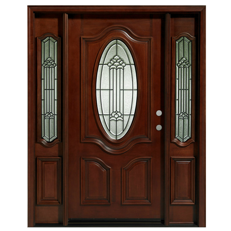 Asian Pacific Products Inc. Delux Mahogany Prehung Front Entry Doors With Sidelights & Reviews | Wayfair