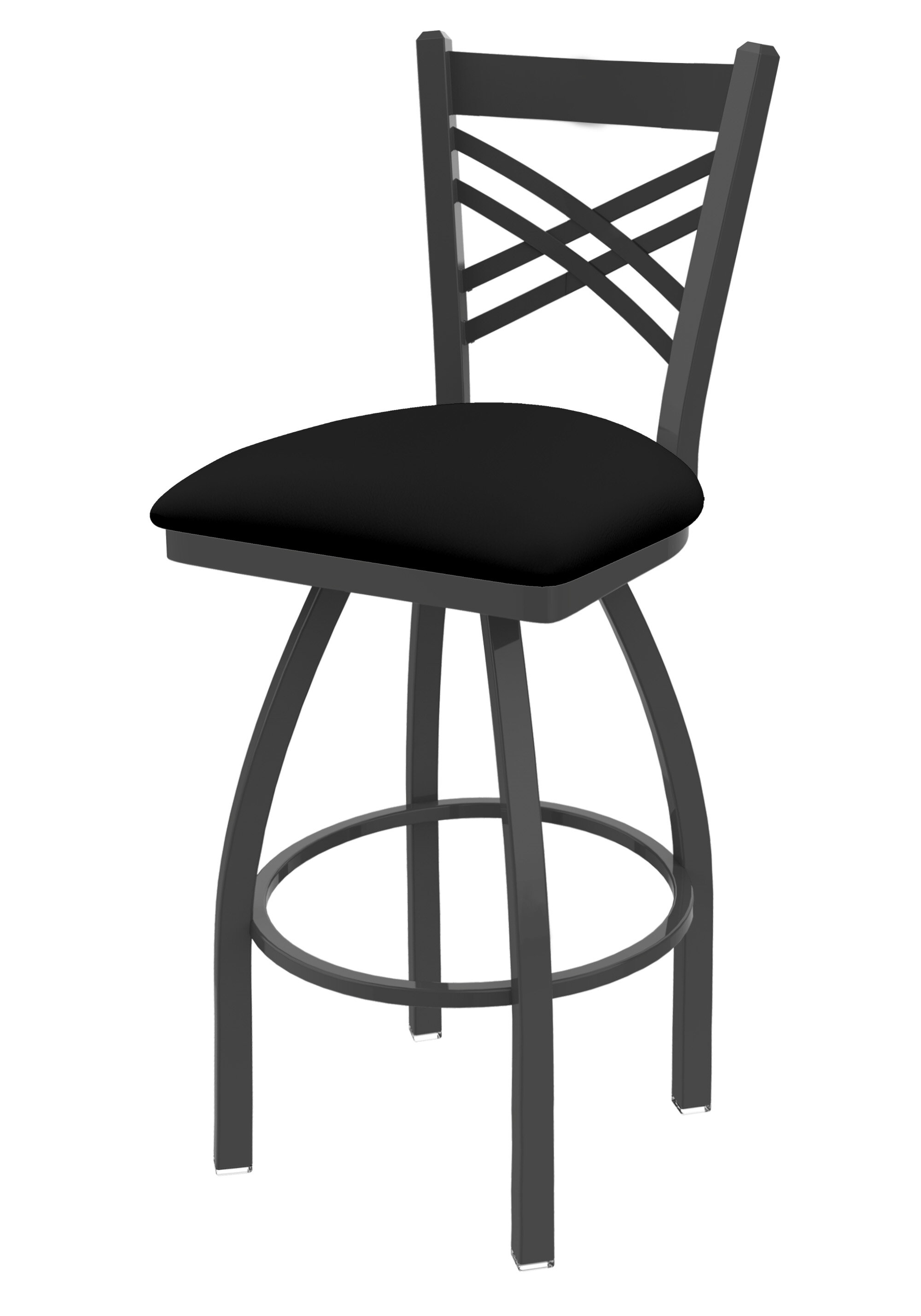 25 L8B2B Black Wrinkle Kentucky Wildcat Swivel Bar Stool with Accent Ring by The Holland Bar Stool Company 