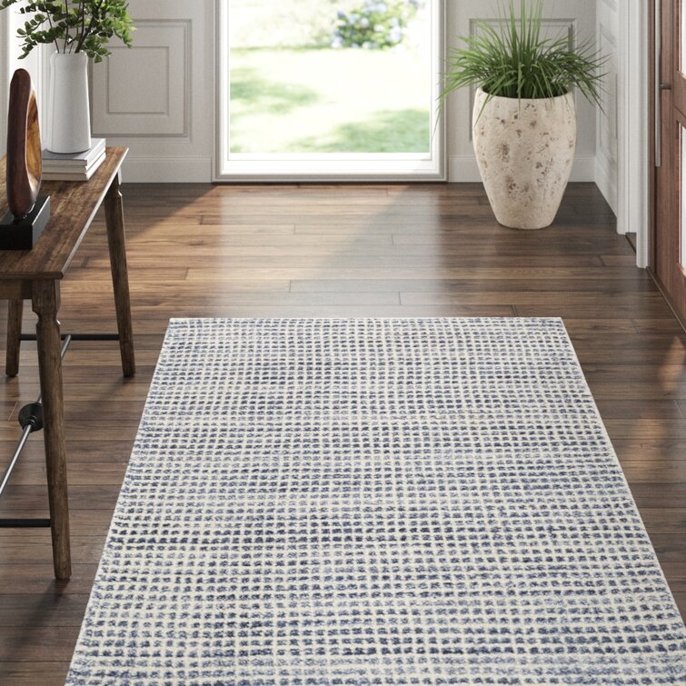 Dash and Albert Rugs Homer Hand-Knotted Checkered Area Rug in Blue |  Perigold
