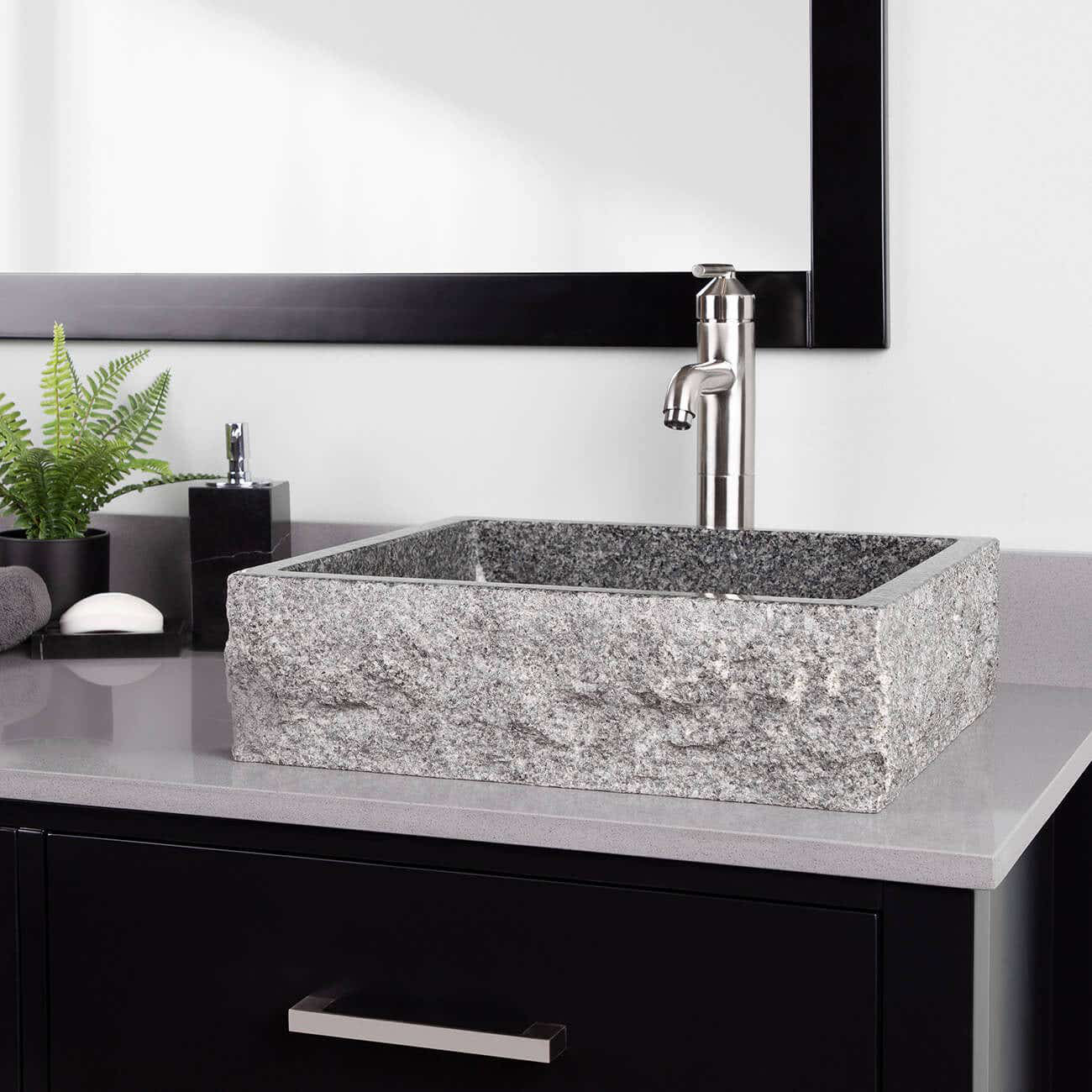 Chevington Asher Granite Rectangular Vessel Sink 15.35'' Granite