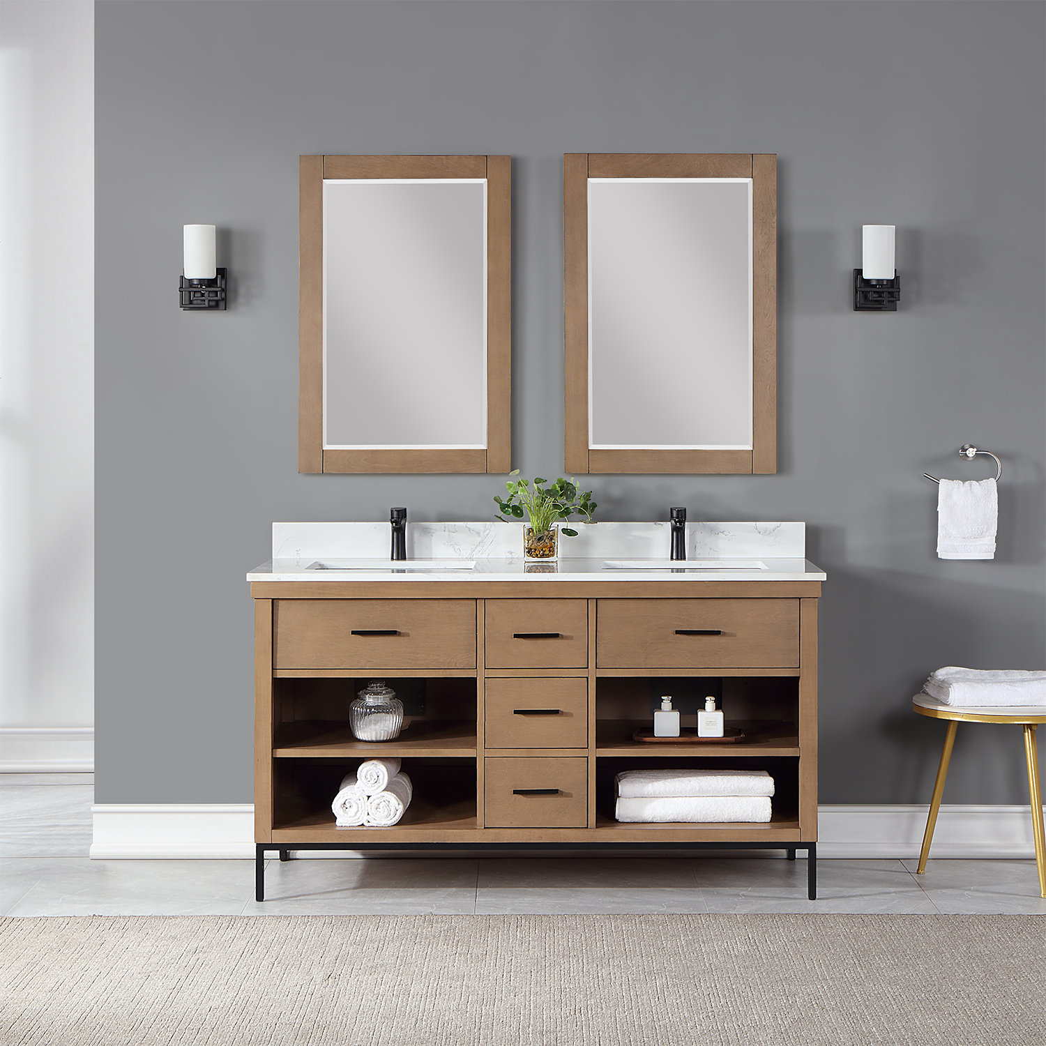 Latitude Run® ArloJax 60'' Freestanding Double Bathroom Vanity with