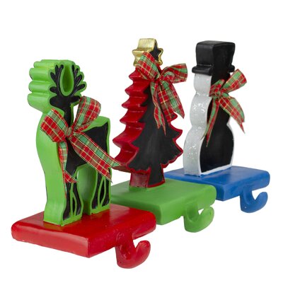 Set Of 3 Reindeer  Tree  And Snowman With Chalkboard Christmas Stocking Holders 7 -  Northlight Seasonal, NORTHLIGHT DW27717