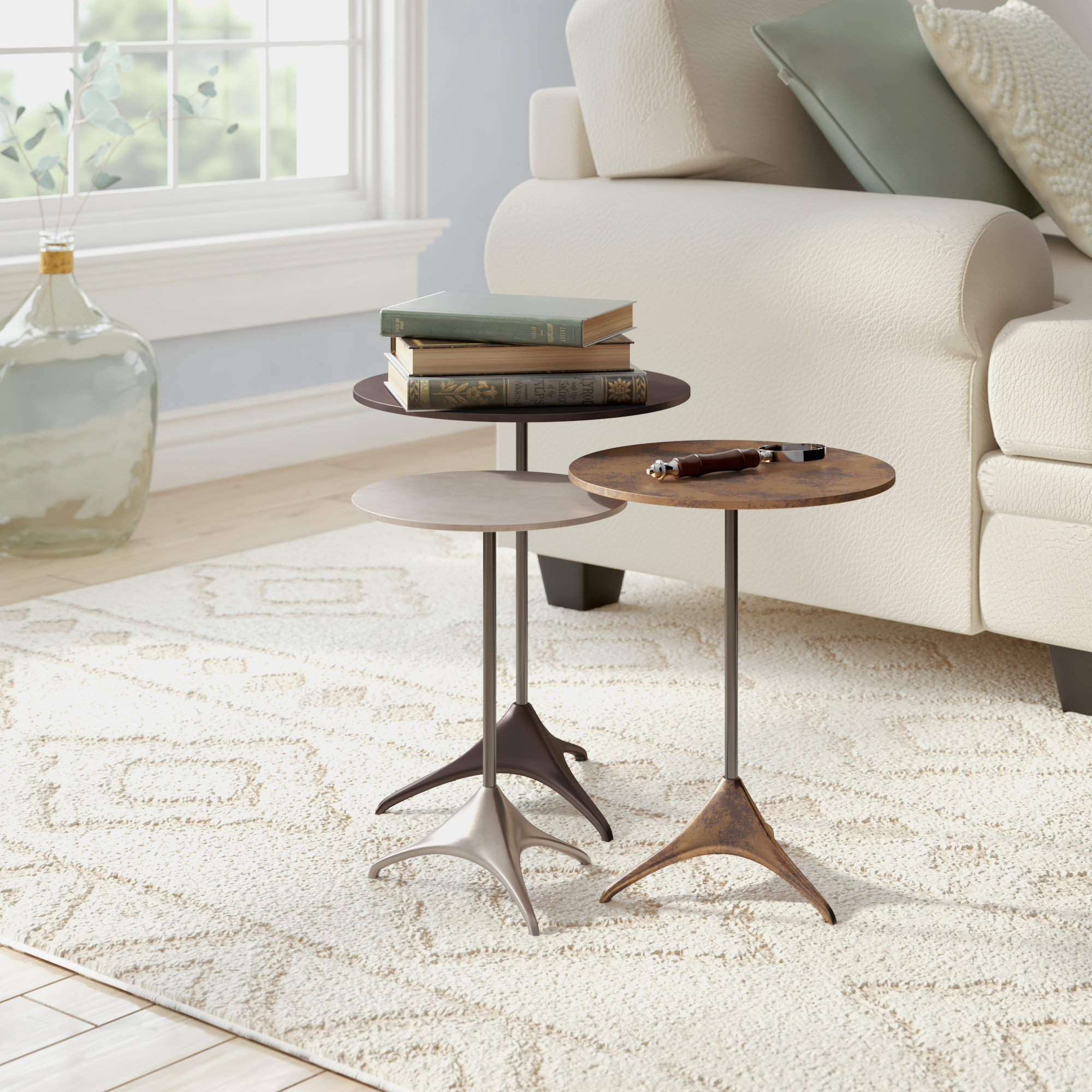 17 Stories Mckellen Pedestal Nesting Tables & Reviews | Wayfair