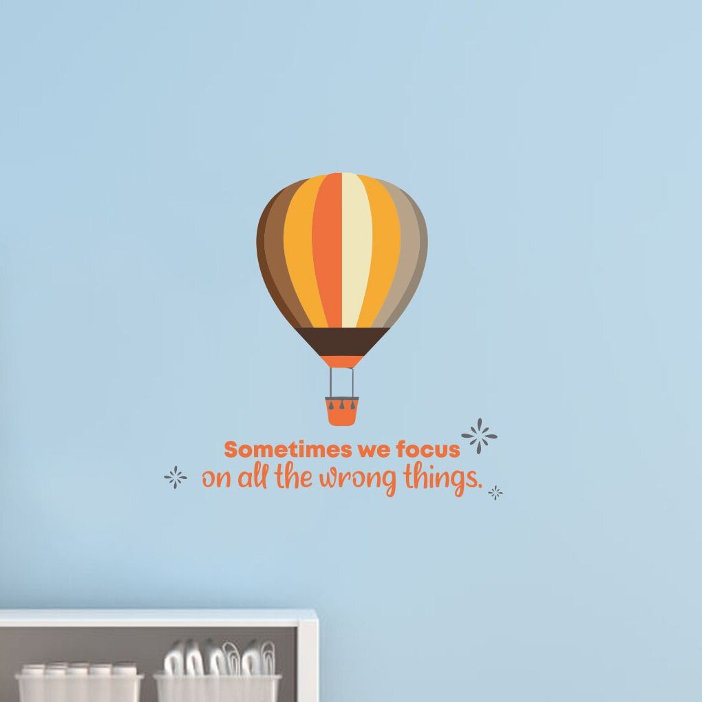 pad Gevlekt Overeenstemming Zoomie Kids Wrong Things Hot Air Balloon Vinyl Wall Decal | Wayfair