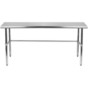 Heavy Duty Stainless Steel Prep Work Table with Crossbar 30 x 36 and Casters Wheels NSF 