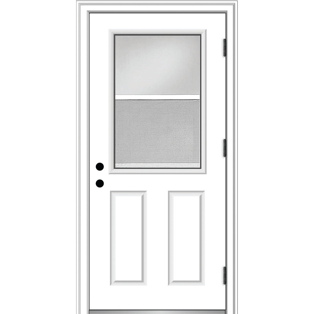Verona Home Design Clear Glass Venting Half Lite Primed Fiberglass