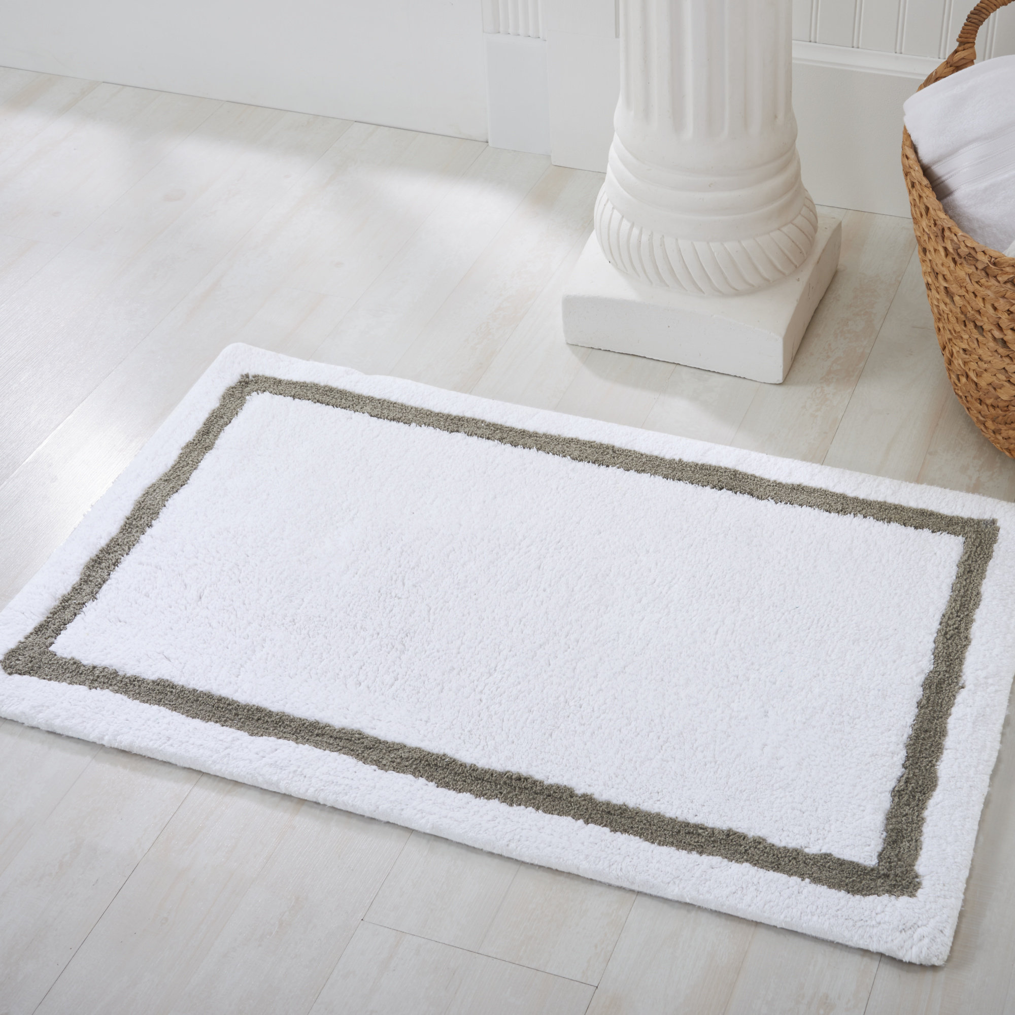 Harriet Bee Simmon Essentials Rectangle 100 Cotton NonSlip Bath Rug