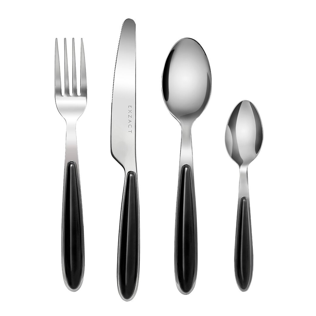 Cutlery 16 Piece Cutlery Set, Service for 4 black