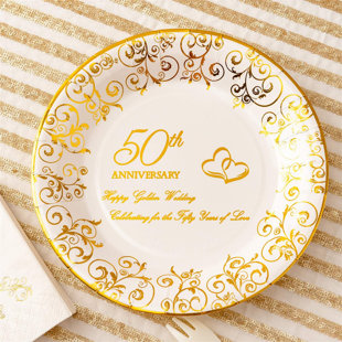 8 Pieces 8 Ct Details about   50Th Anniversary Paper Dessert Plates - Party Supplies 