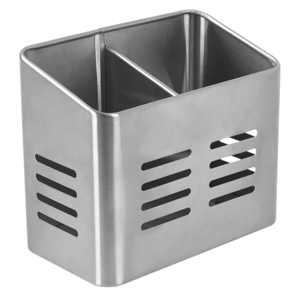 Symple Stuff Dual Compartment Stainless Steel Flatware Caddy & Reviews