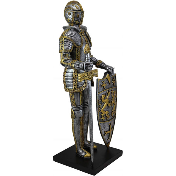 Medieval Armored Templar Knight with Sword and Shield Figurine 