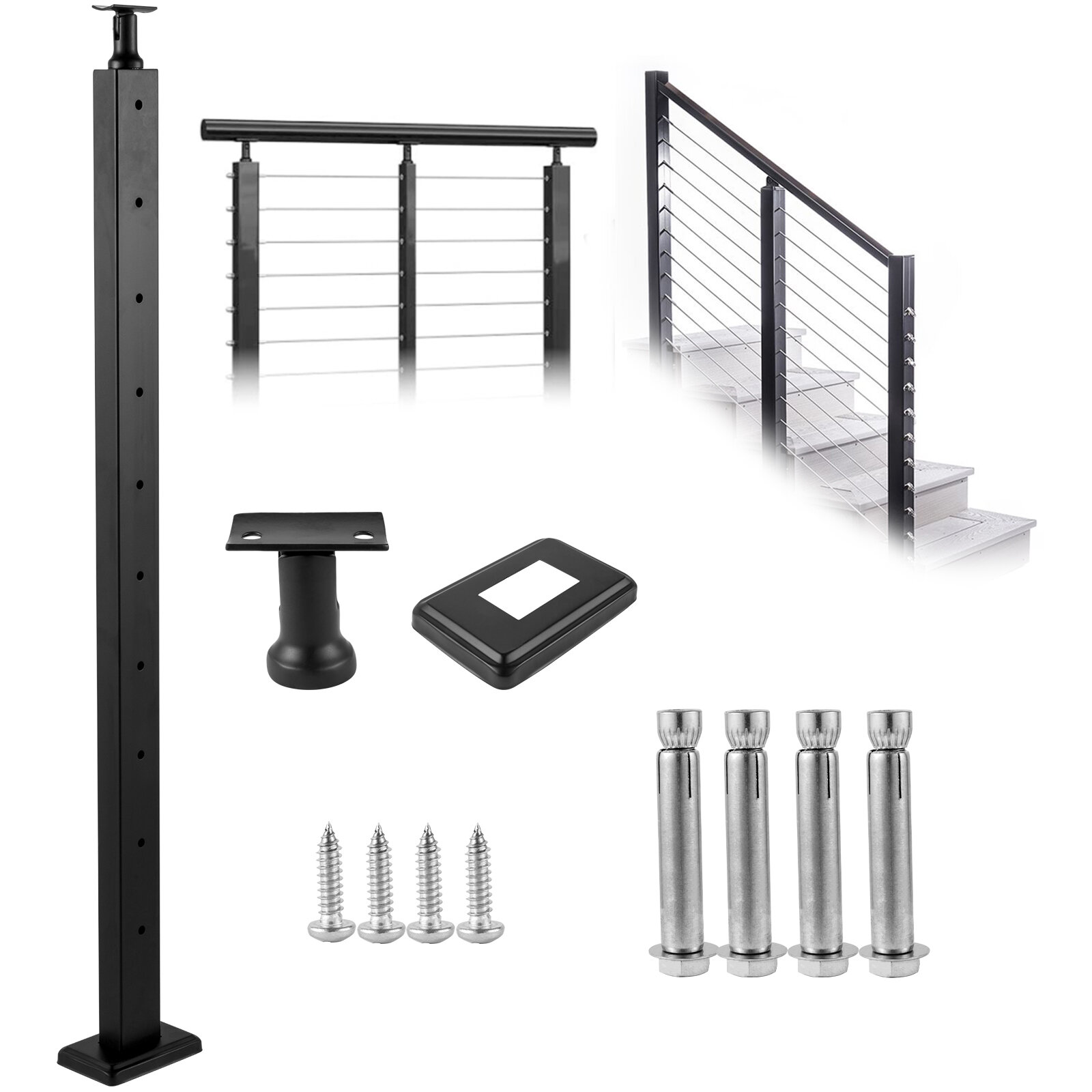 VEVOR Deck Railing Post for Cable Railing 36x1.5x1.5" 