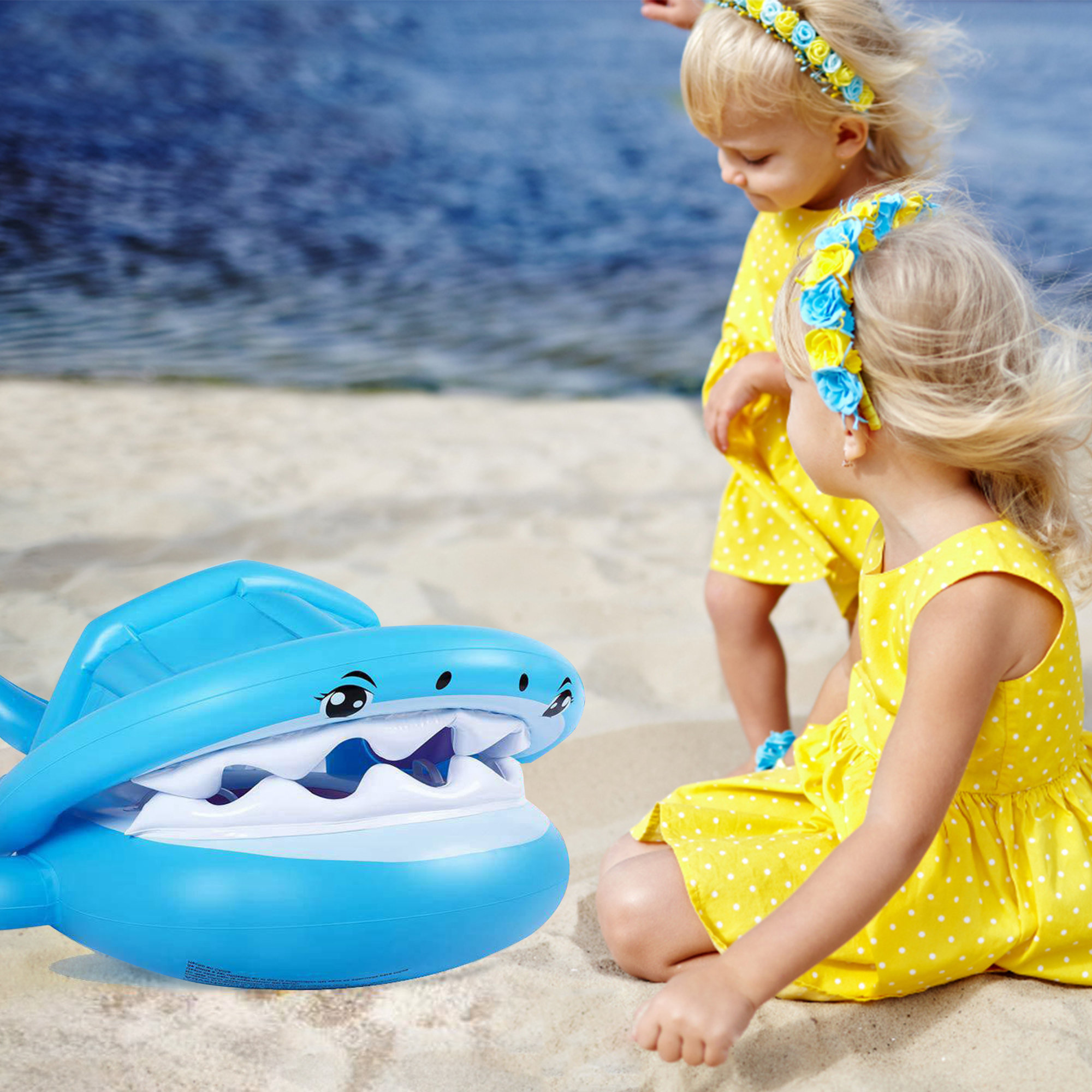 inflatable shark pool