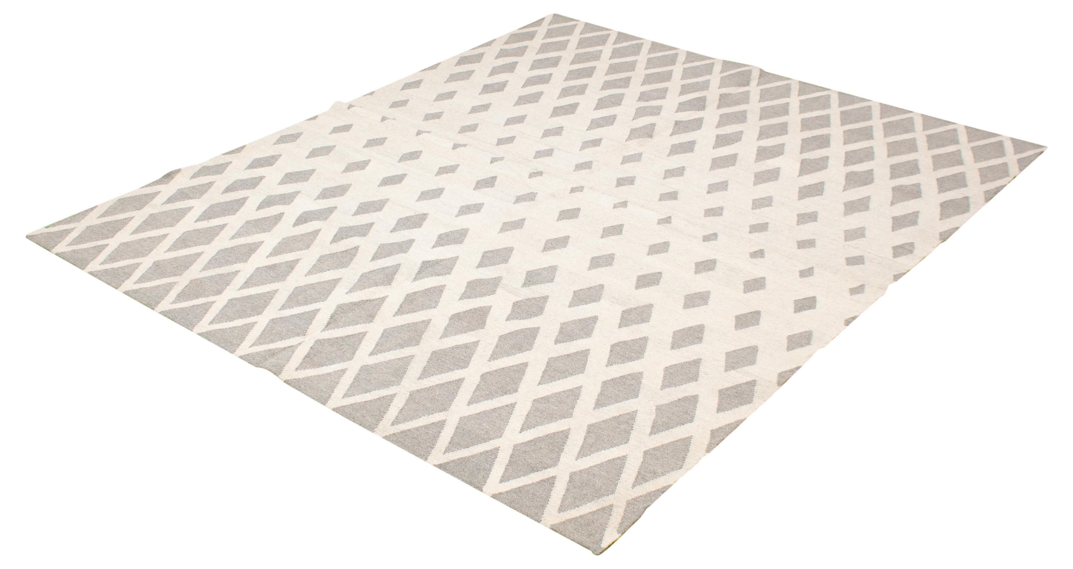 Union Rustic Rollins Handmade Flatweave Wool Cream/Gray Rug Wayfair
