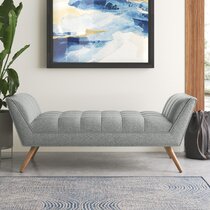 Mid-Century Modern Gray Upholstered Accent Bench by Coaster 500008 