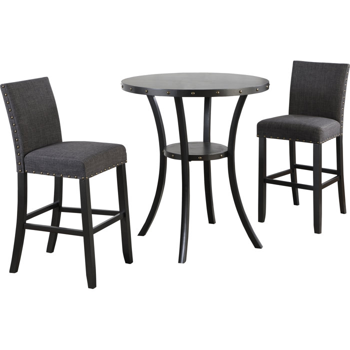 Winston Porter Carliana 2 - Person Bar Height Rubberwood Solid Wood ...