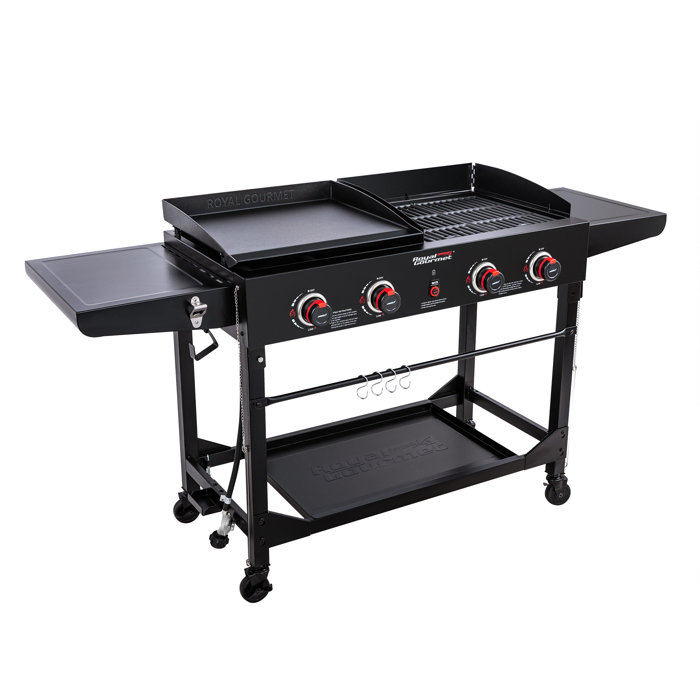 Royal Gourmet 4 - Burner Flat Top Liquid Propane 48000 BTU Gas Grill ...