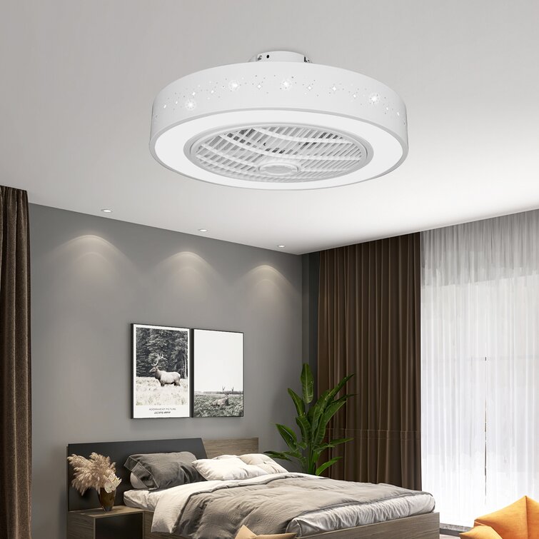 Ceiling Fan With Light Kit Remote Control LED Lamps Dimmable Bedroom Office 