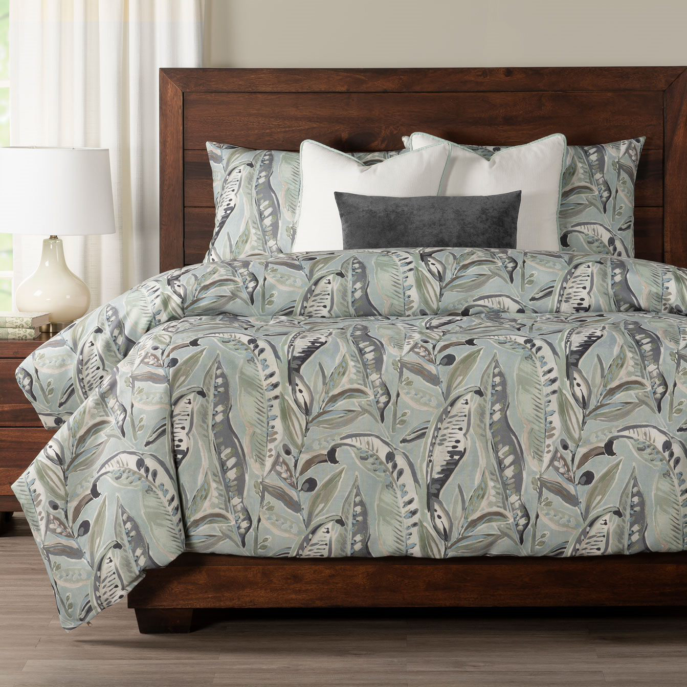 Siscovers Tropical Print BlueGrey Duvet Cover & Insert Set Wayfair