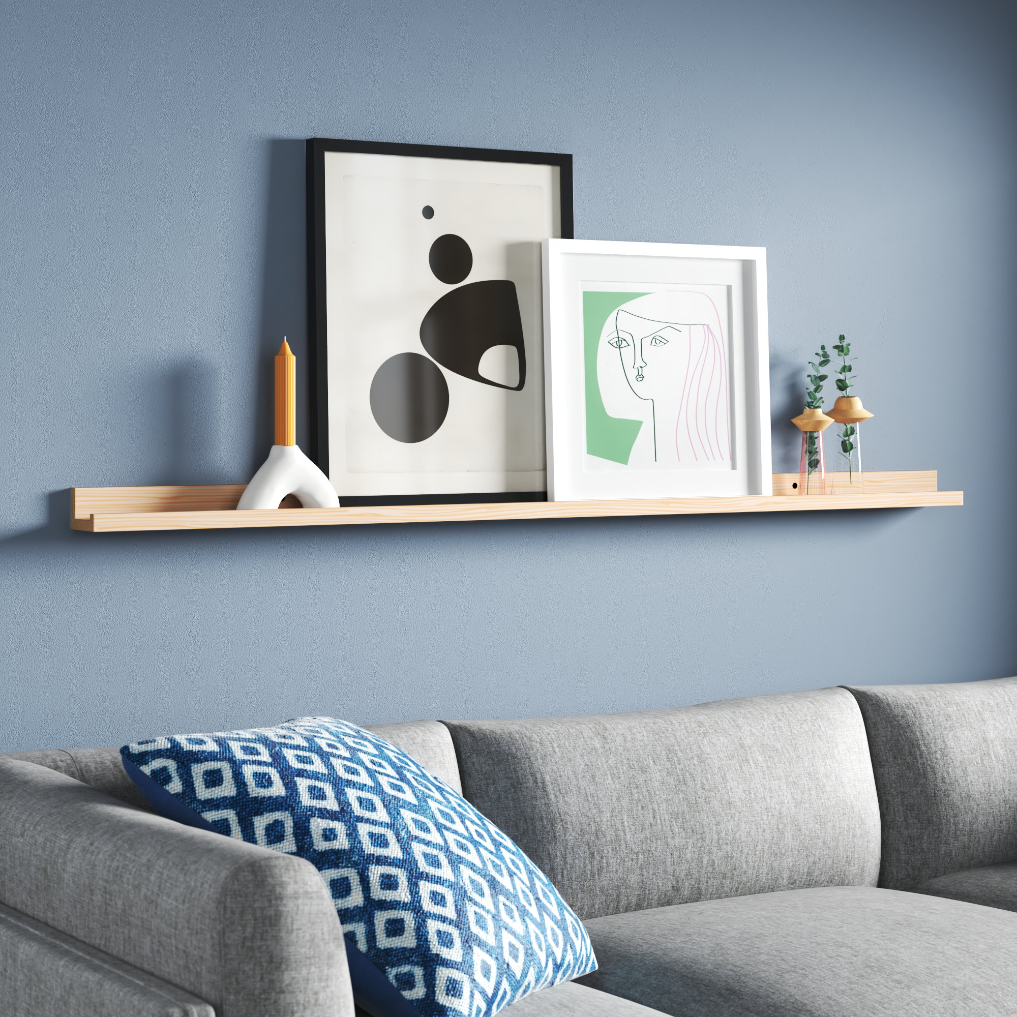 Wade Logan® Awendela Wood Species Solid Wood Picture Ledge Wall Shelf &  Reviews | Wayfair