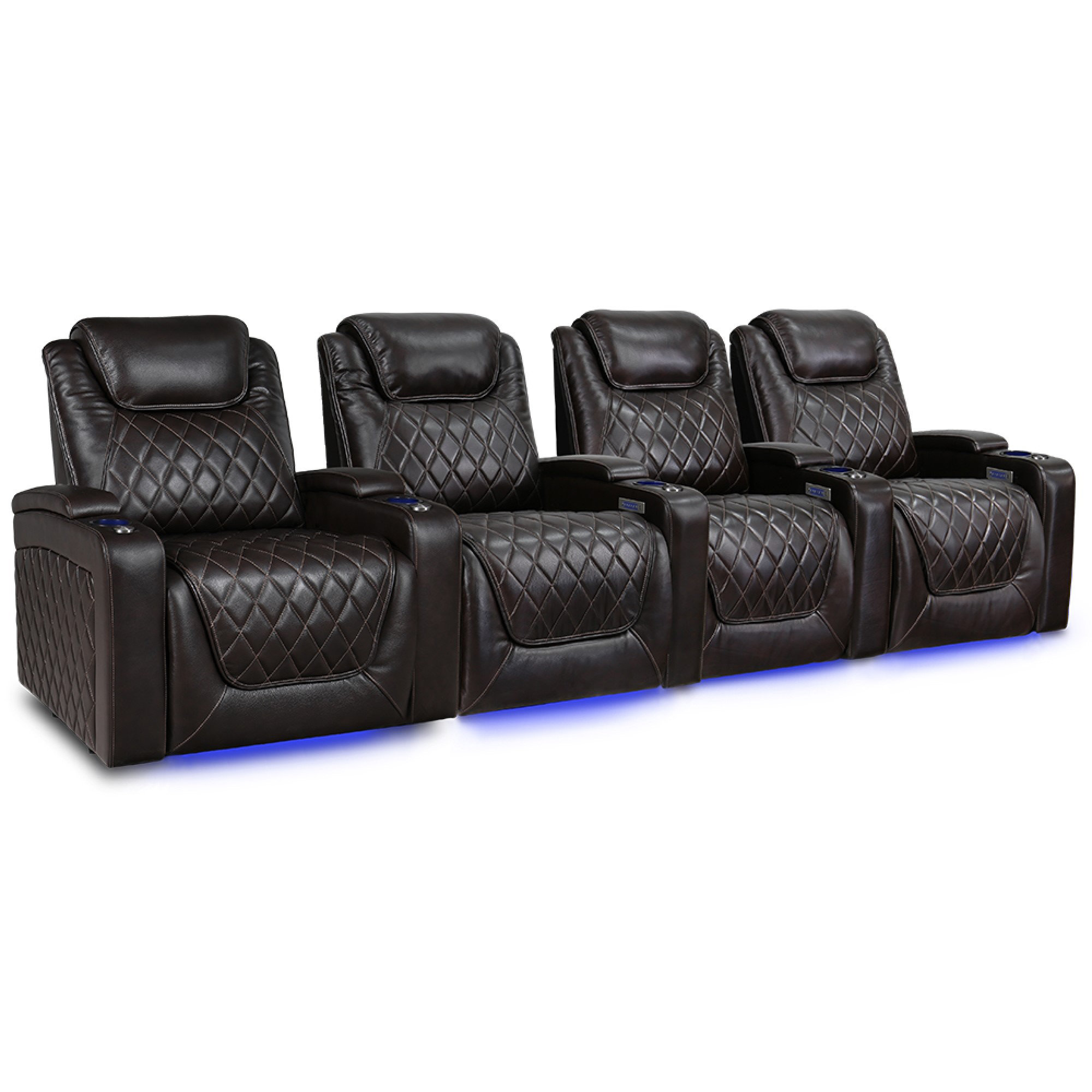 Valencia Theater Seating 136.5'' Wide Genuine Leather Home Theater