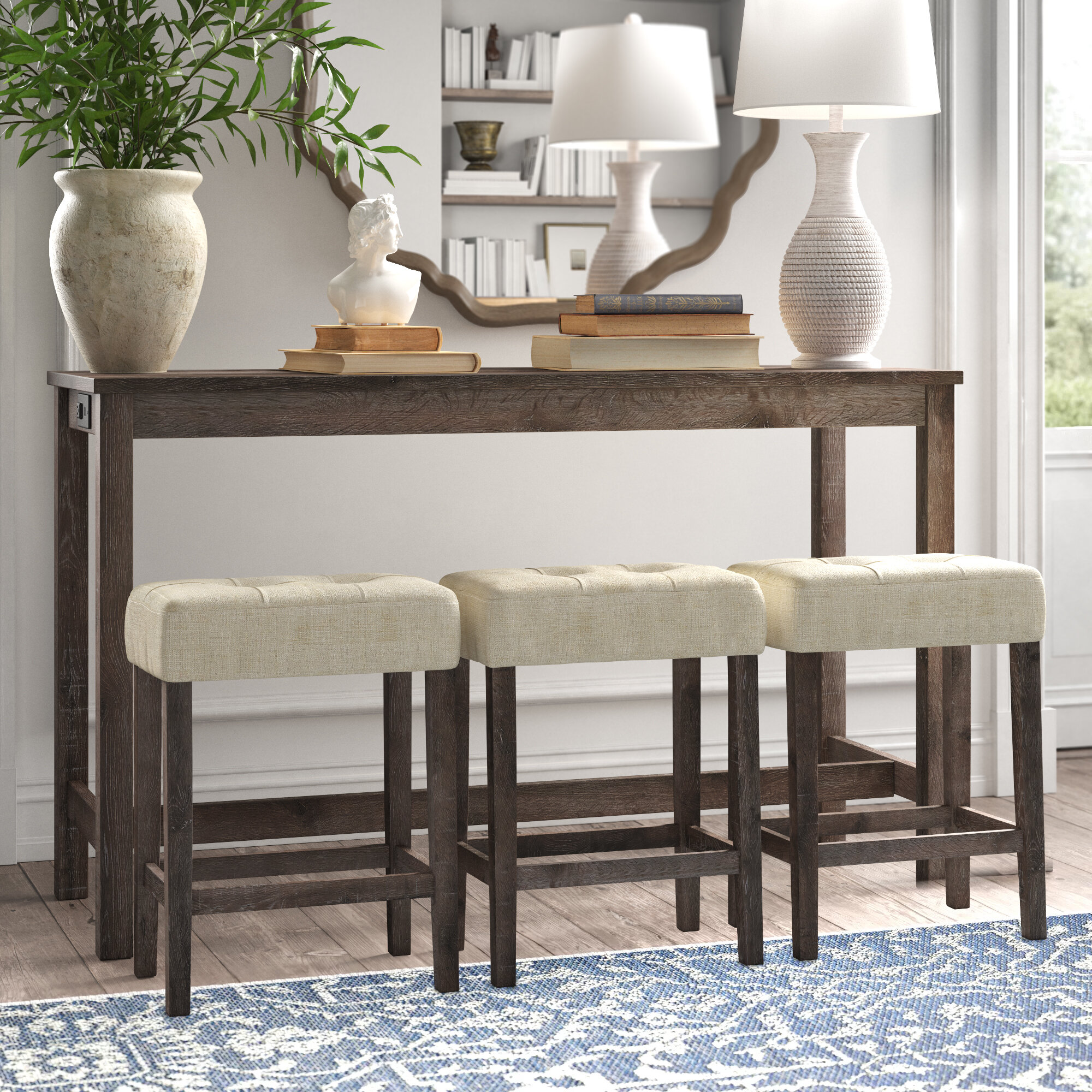 Kelly Clarkson Home Connor 60'' Console Table and Stool Set & Reviews |  Wayfair