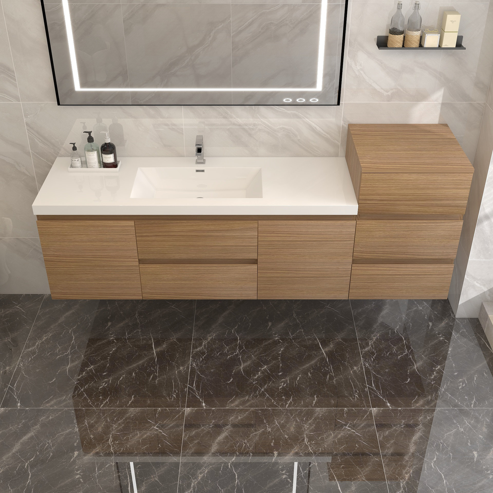 Morenobath Moreno Bailey 67" WallMounted Single Bathroom Vanity Set