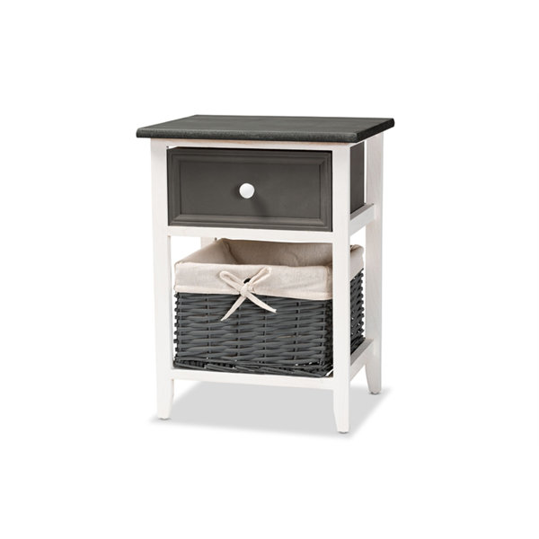 Gracie Oaks Shadell Modern Transitional Two-Tone Dark Grey And White ...