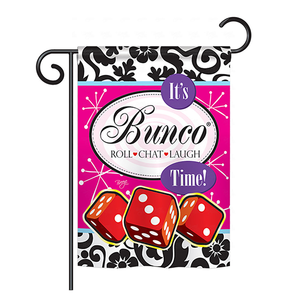 Gartenflagge 'It's Bunco Time' | 33 X 47 Cm, Doppelseitig Bedruckt | Wetterfest, Aus Polyester | Für Partys, Spieleabende, Deko
