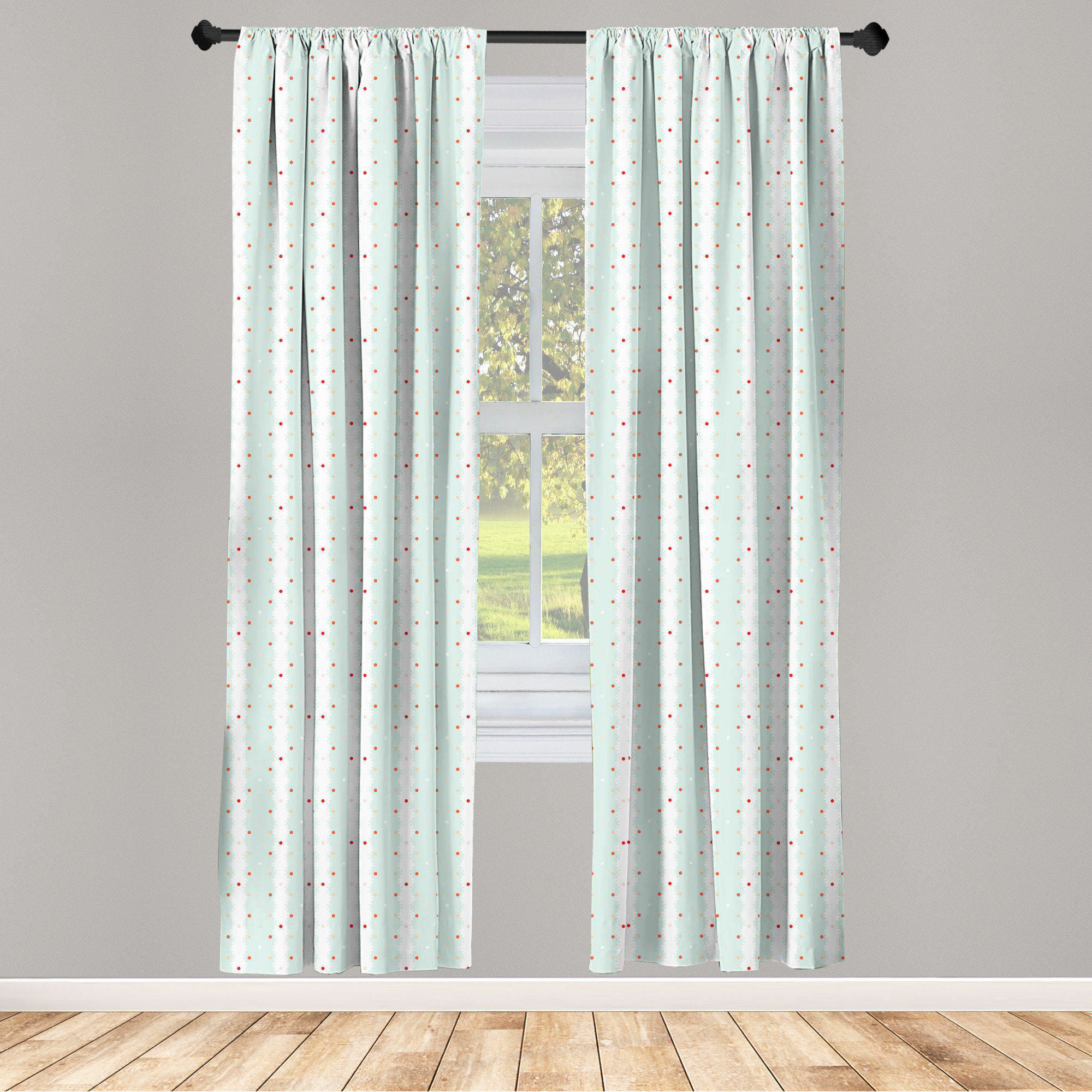 Abstract Form Microfiber Curtains 2 Panel Set Living Room Bedroom in 3 Sizes 