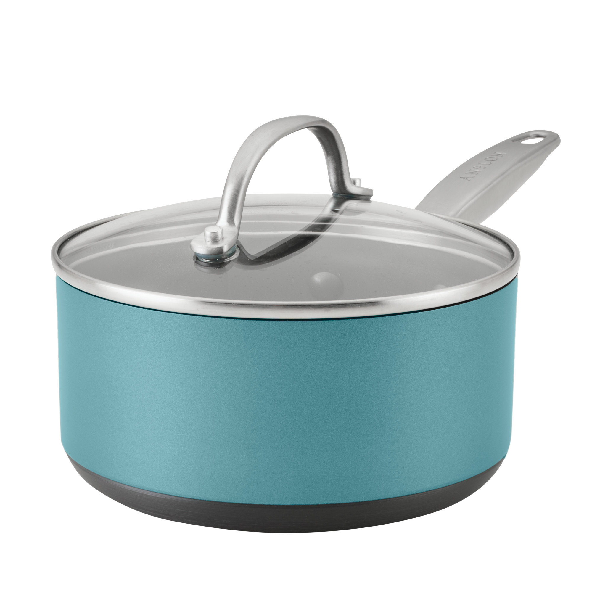 Anolon Achieve Hard Anodized Nonstick Sauce Pan With Lid, 2 Quart, Teal