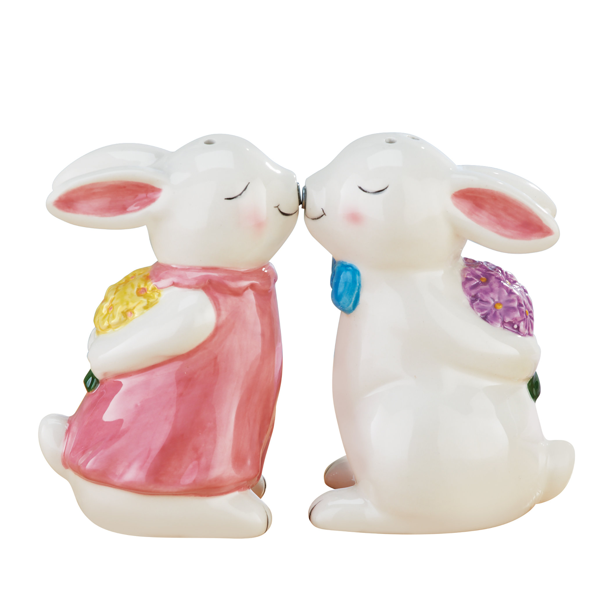 Winston Brands HandPainted Kissing Bunny Salt And Pepper Shakers Wayfair