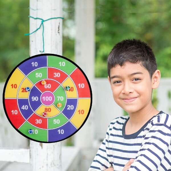 Large 9'' Magnetic Dart Board Kids 4 Darts Party Xmas Game Toy Children PlaySet 