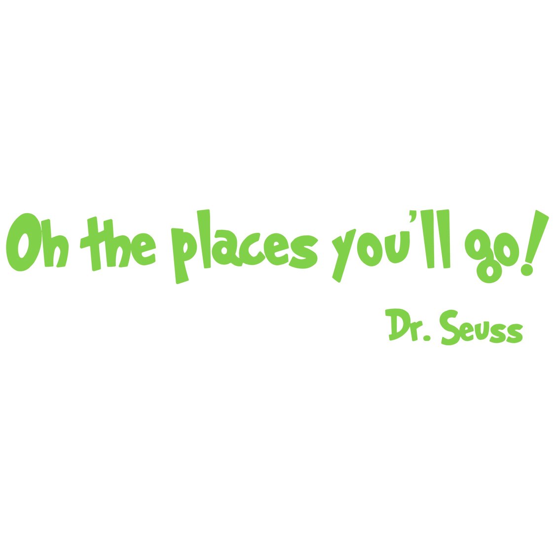 OH THE PLACES YOU'LL GO Dr Seuss Kids Wall Decal Hunting Quote Vinyl 10" x 30" 