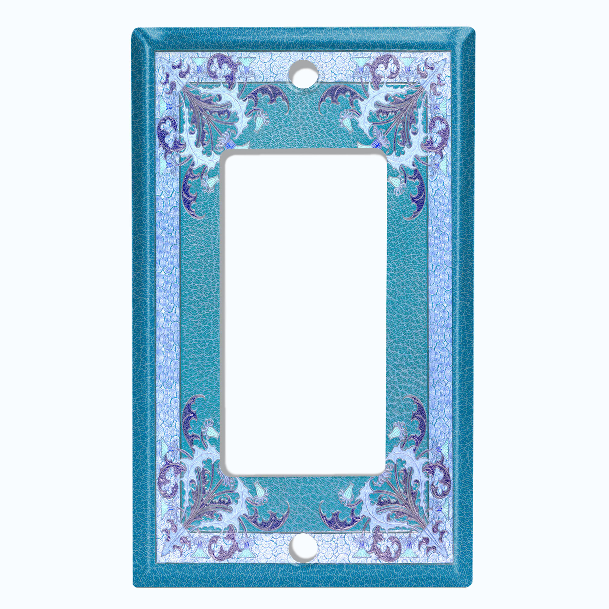 WorldAcc Metal Flower Leaves Elegant Frame 1-Gang Rocker Wall Plate ...