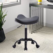 WORK SHOP STOOL Black Steel Round Seat Home Garage Office Lab Furniture Chair 